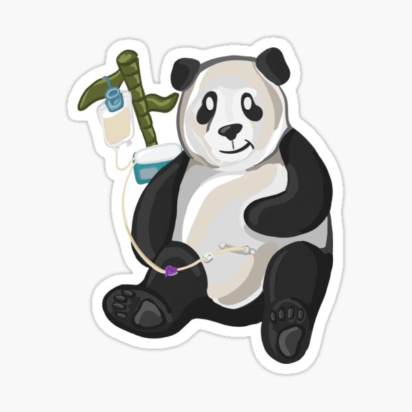 Artikel-Vorschau von Panda mit G-Tube und Ernährungspumpe, designt und verkauft von InclusiveDinos.