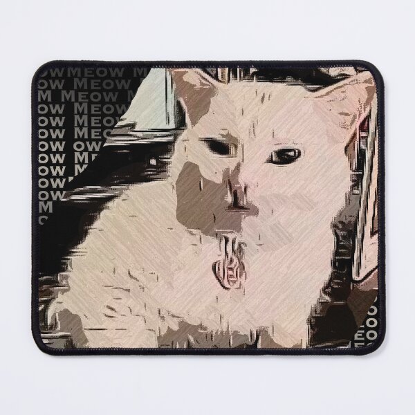 Item preview, Famous Popular meme Cat OIL PAINTING style Artwork With MEOW Typography designed and sold by M-Osamah.