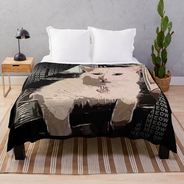 Item preview, Famous Popular meme Cat OIL PAINTING style Artwork With MEOW Typography designed and sold by M-Osamah.