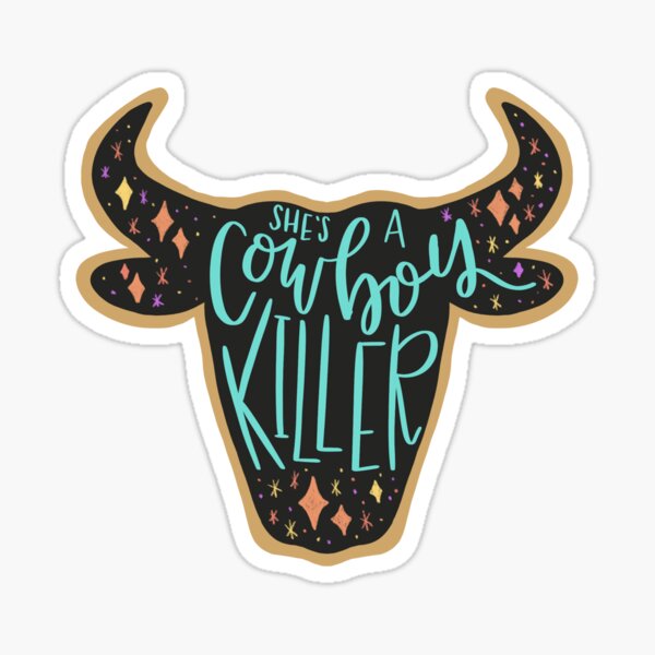 cowboy killer galaxy steer head Sticker