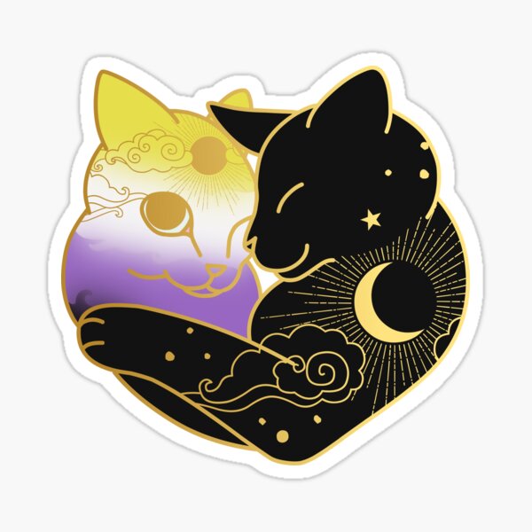 Item preview, Nonbinary Celestial Cat Heart designed and sold by Clara Hollins.