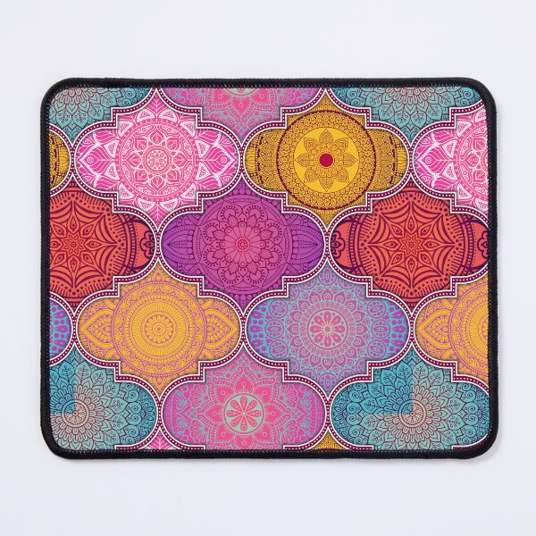 Item preview, Colorful Ethnic Indian Abstract Floral Tiles pattern designed and sold by Art-by-Geoff.