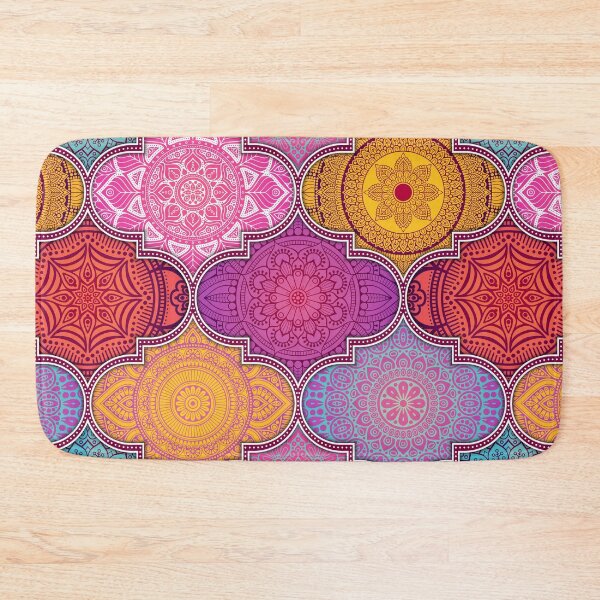 Item preview, Colorful Ethnic Indian Abstract Floral Tiles pattern designed and sold by Art-by-Geoff.