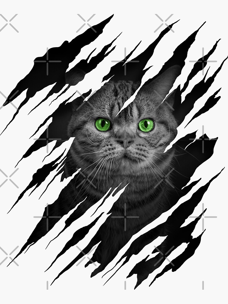 "Cat with Green Eyes" Sticker for Sale by ArtTraveller94 Redbubble
