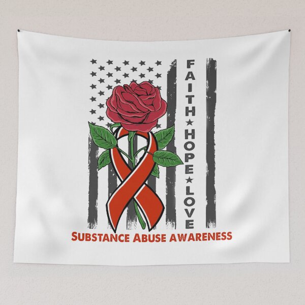 Item preview, Faith Hope Love Substance Abuse Awareness American Flag designed and sold by Kohend.