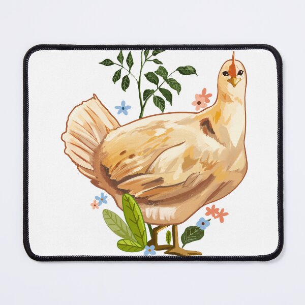 Item preview, Beautiful White Hen strolling with nature elements  designed and sold by Jessiemay-arts.