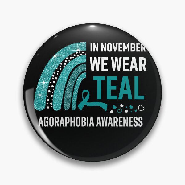 Item preview, Rainbow In November We Wear Teal Agoraphobia Awareness designed and sold by Mnrshirley.