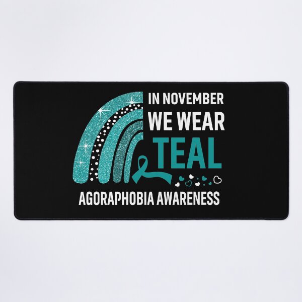 Item preview, Rainbow In November We Wear Teal Agoraphobia Awareness designed and sold by Mnrshirley.
