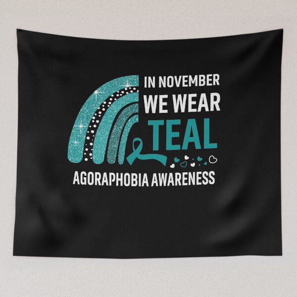Item preview, Rainbow In November We Wear Teal Agoraphobia Awareness designed and sold by Mnrshirley.