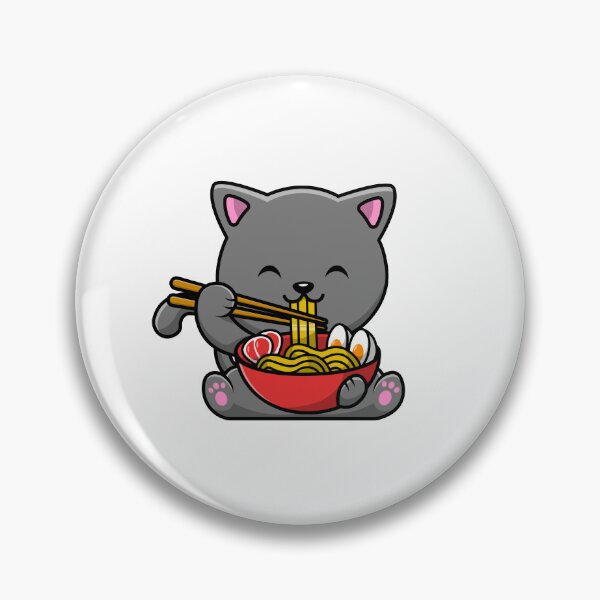 Item preview, Peach and Goma Mochi Cat Eating Ramen designed and sold by Stevenobinsun.