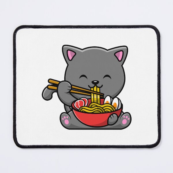 Item preview, Peach and Goma Mochi Cat Eating Ramen designed and sold by Stevenobinsun.