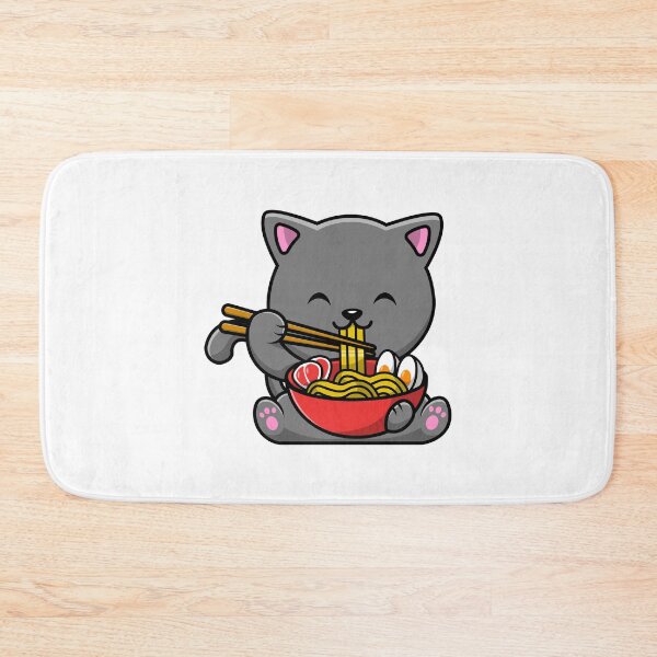 Item preview, Peach and Goma Mochi Cat Eating Ramen designed and sold by Stevenobinsun.