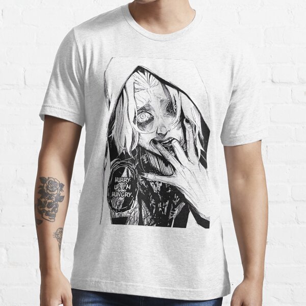 "hurry up i'm hungry" Seidou Takizawa eat lovers shirt ANIME SHIRT food MANGA ghoul japan tokyo ghoul re anteiku TOKYO anime gifts for her anime gifts for him GIFT FOR OTAKO GIFT FOR ANIME LOVERS Essential T-Shirt