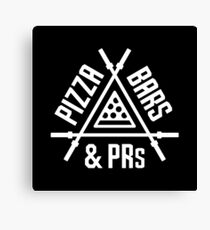 Pizza, Bars and PRs Fitness Triangle Canvas Print