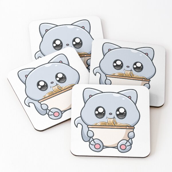 Item preview, Peach and Goma Mochi Cat Eating Ramen designed and sold by Stevenobinsun.
