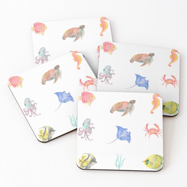 Item preview, Tropical Watercolor Marine Life designed and sold by silviaol.