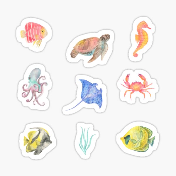 Item preview, Tropical Watercolor Marine Life designed and sold by silviaol.