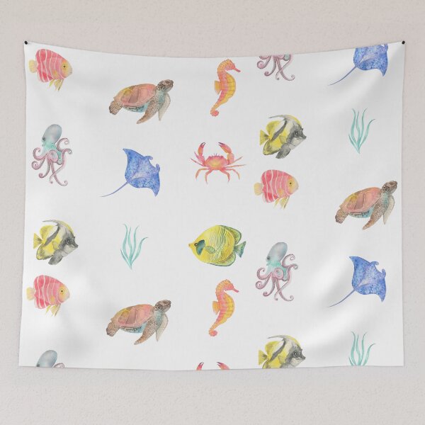 Item preview, Tropical Watercolor Marine Life designed and sold by silviaol.