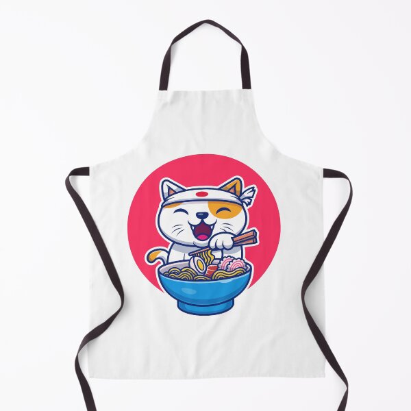 Item preview, Peach and Goma Mochi Cat Eating Ramen designed and sold by Stevenobinsun.