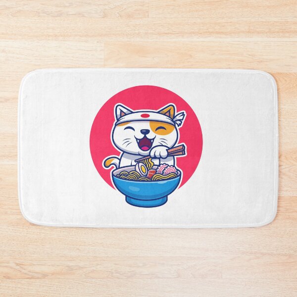 Item preview, Peach and Goma Mochi Cat Eating Ramen designed and sold by Stevenobinsun.