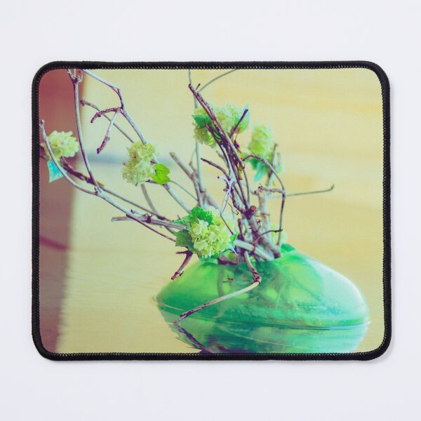 Item preview, Hydrangea Flower Arrangements in Green Glass Vase with Dry Twigs Floating on Water designed and sold by MyArt23.