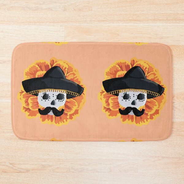 Item preview, Charro mexican kawaii cute sugar skull mexican style cempasúchil mustache mexican sombrero skeleton designed and sold by T-Mex.