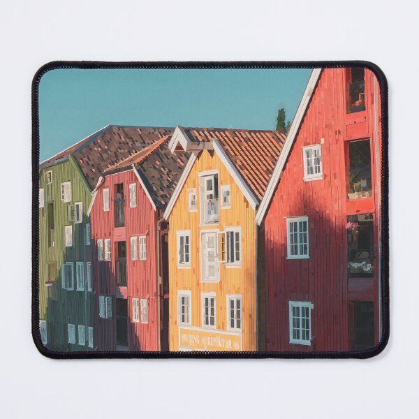 Item preview, Colourful Waterside Buildings of Trondheim - Watercolour Style designed and sold by WWWC2288.