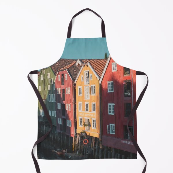 Item preview, Colourful Waterside Buildings of Trondheim - Watercolour Style designed and sold by WWWC2288.
