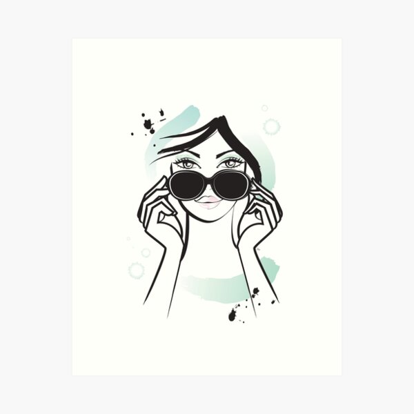 Fashion Girl Sunglasses Art Print