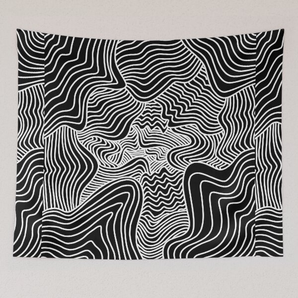 Item preview, Black and white line illustration pattern. Quicksand. designed and sold by MagnetitaBySil.