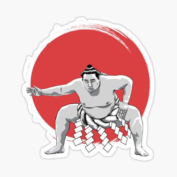 Japanese Sumo Wrestler In Tokyo Tshirt Etc Sticker For Sale By Ladybugjapan Redbubble