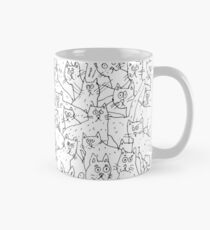 Gezeichnetes Muster der Katzen Hand. Tasse