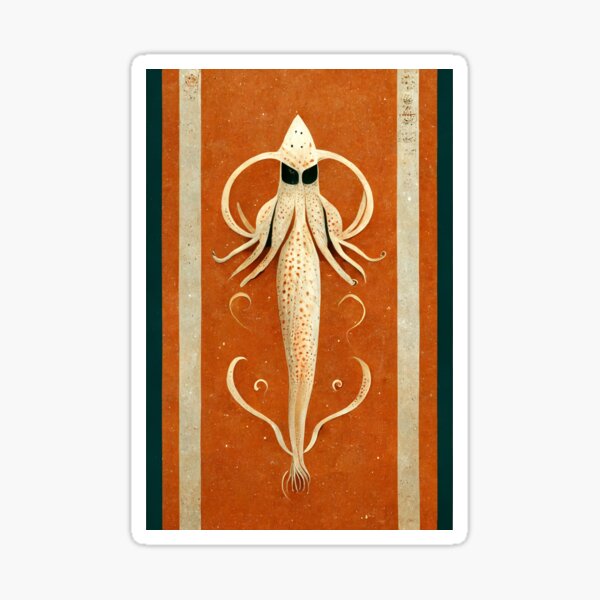 Item preview, Squid Art Deco designed and sold by ArtDecoGecko.