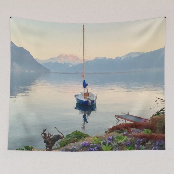 Item preview, Tranquility on Swiss Lake - Watercolour Style designed and sold by WWWC2288.