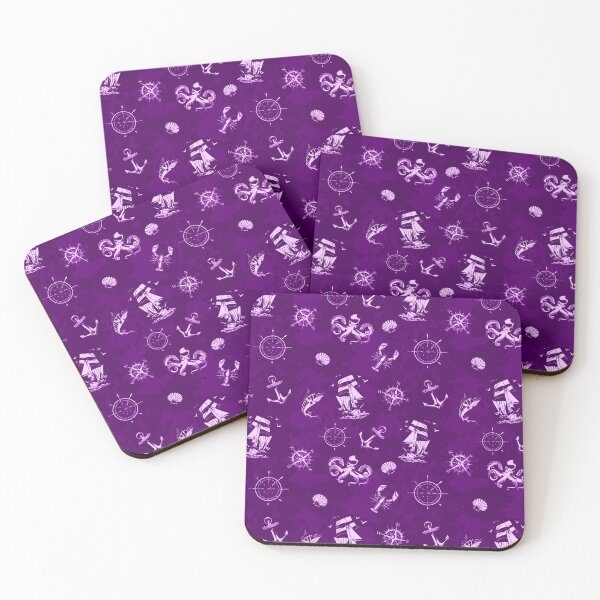 Item preview, Vintage Purple Nautical Art pattern designed and sold by Art-by-Geoff.