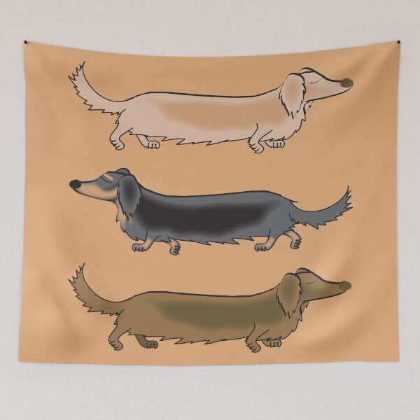 Item preview, Long Haired Dachshunds off for a trot designed and sold by Diana-Lee Saville.