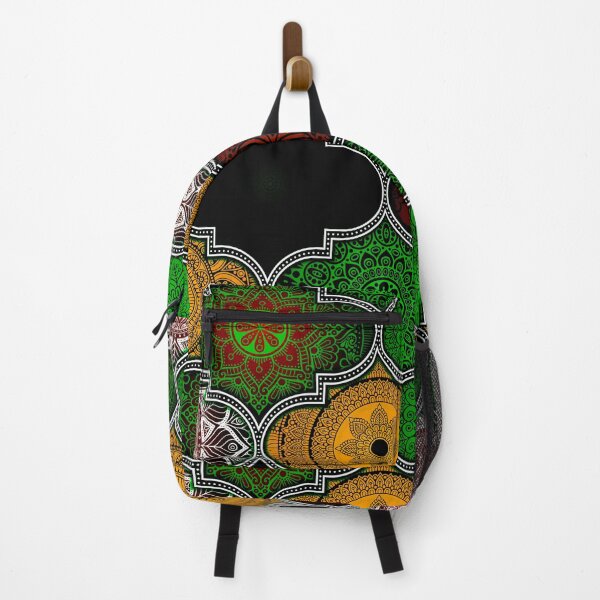 Item preview, Green Burn Colorful Ethnic Indian Abstract Floral Tiles pattern designed and sold by Art-by-Geoff.