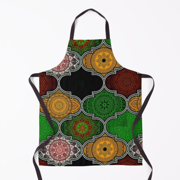 Item preview, Green Burn Colorful Ethnic Indian Abstract Floral Tiles pattern designed and sold by Art-by-Geoff.