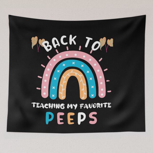 Item preview, back to teaching my favorite peeps, daycare school teacher designed and sold by POPLIN ⭐ ⭐ ⭐ ⭐ ⭐.