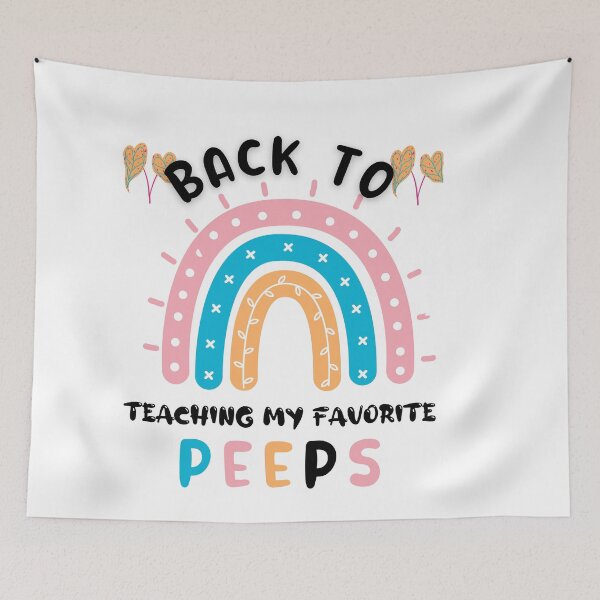 Item preview, back to teaching my favorite peeps, daycare school teacher designed and sold by POPLIN ⭐ ⭐ ⭐ ⭐ ⭐.