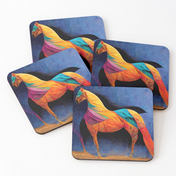 Item preview, Colourful Windswept Horse  designed and sold by Sophos-AI-Art.