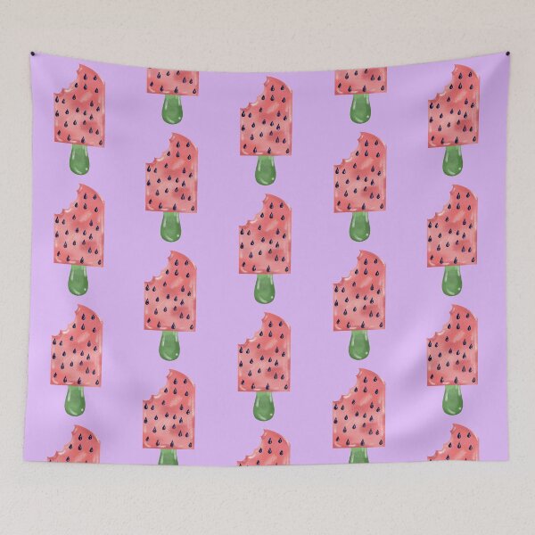 Item preview, Pink Watermelon With Purple Background  designed and sold by missmann.