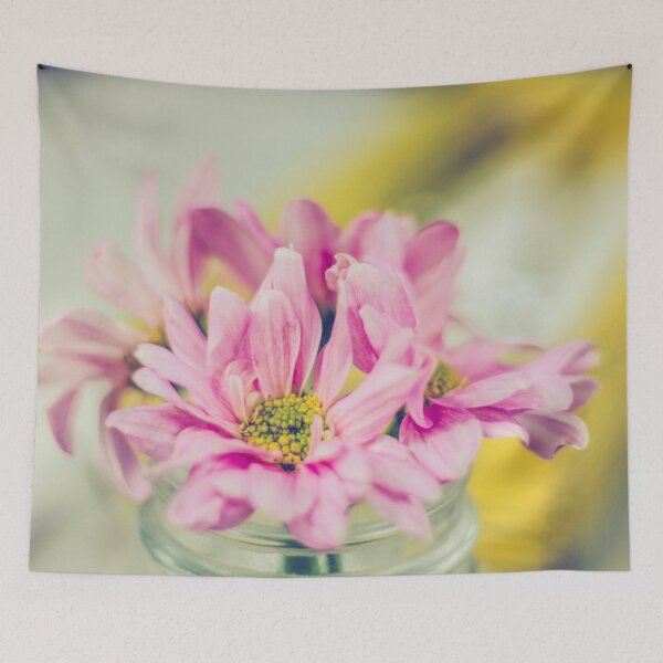 Item preview, Vintage Pink Flower Arrangements in Glass Jar designed and sold by MyArt23.
