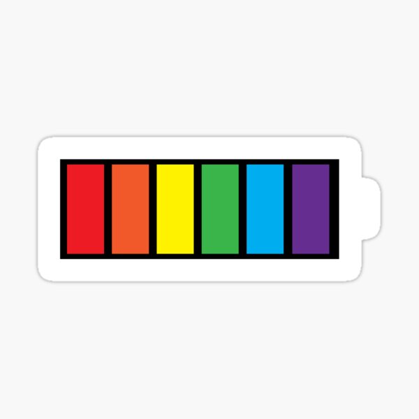 "Rainbow Battery" Sticker for Sale by Mikayla711 Redbubble