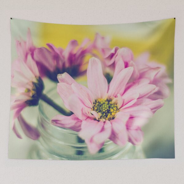 Item preview, Vintage Pink Flower Arrangements in Glass Jar designed and sold by MyArt23.