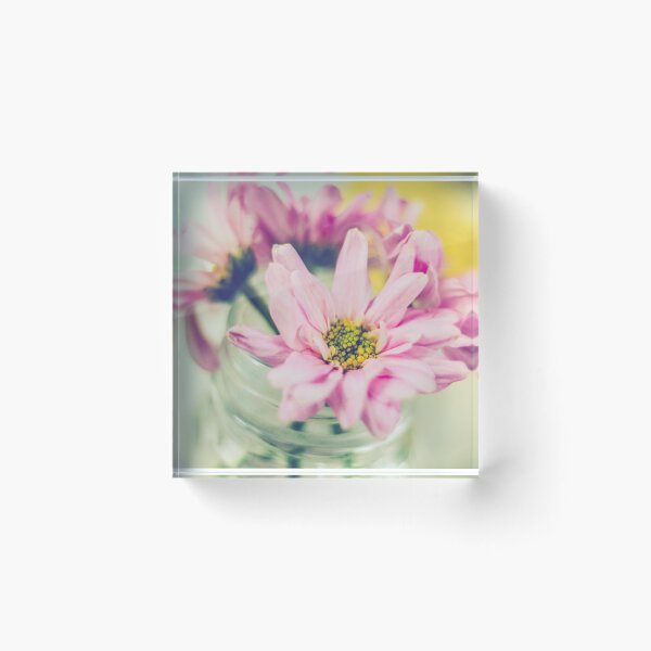 Item preview, Vintage Pink Flower Arrangements in Glass Jar designed and sold by MyArt23.