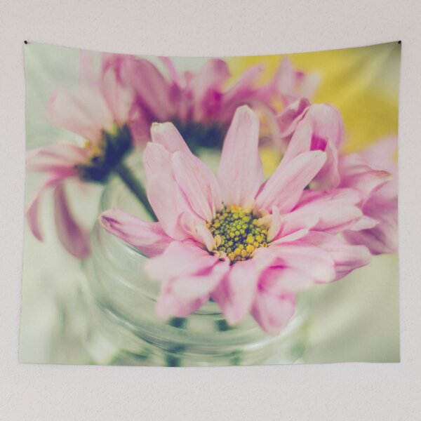 Item preview, Vintage Pink Flower Arrangements in Glass Jar designed and sold by MyArt23.