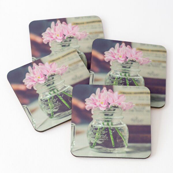 Item preview, Vintage Pink Flower Arrangements in Glass Jar designed and sold by MyArt23.