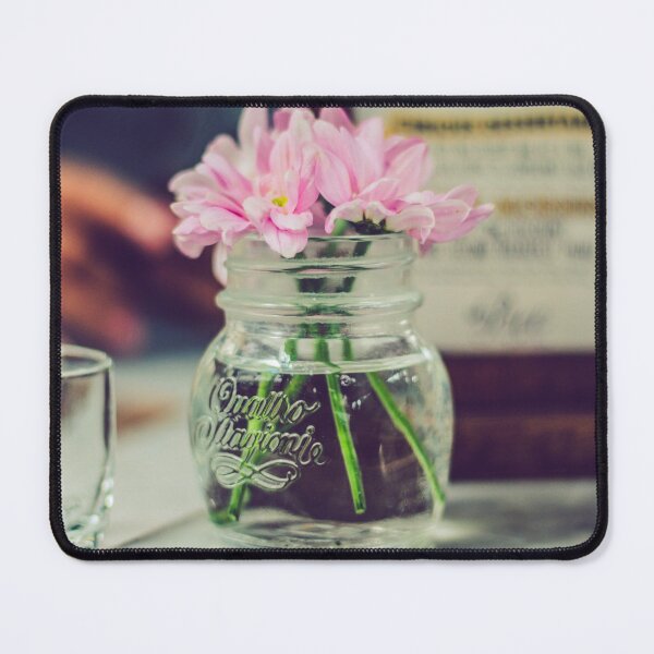 Item preview, Vintage Pink Flower Arrangements in Glass Jar designed and sold by MyArt23.