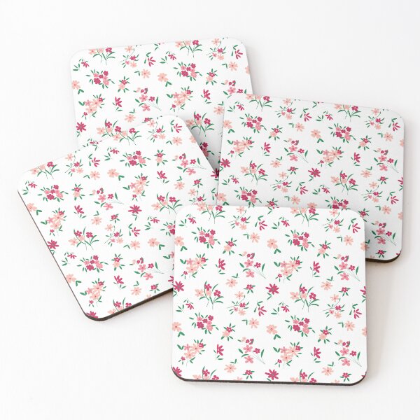 Item preview, White & Pink Ditsy Floral designed and sold by StudioPosies.